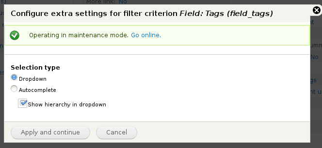 Choose "dropdown" in the filter configuration.