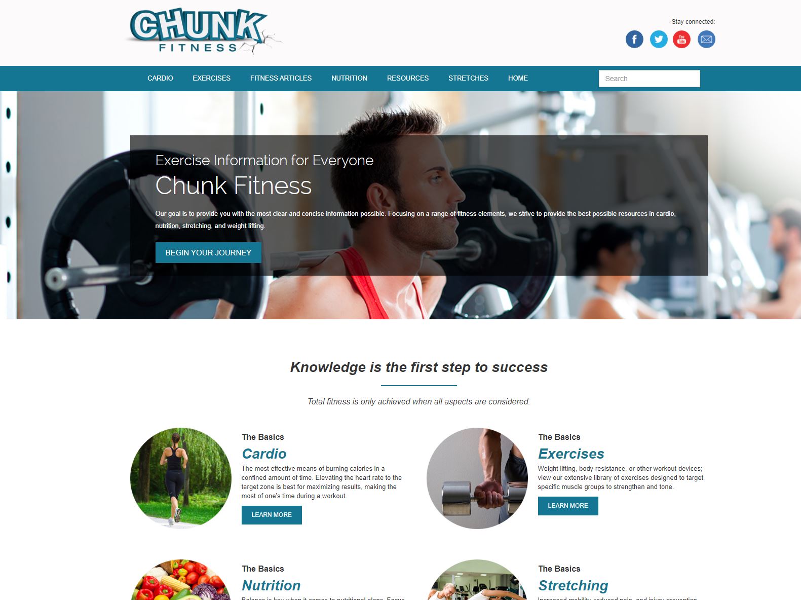 Chunk Fitness Home Page