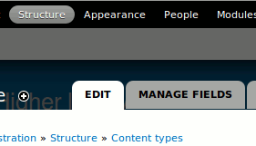 Click the tab "Manage field" on the top of the page.