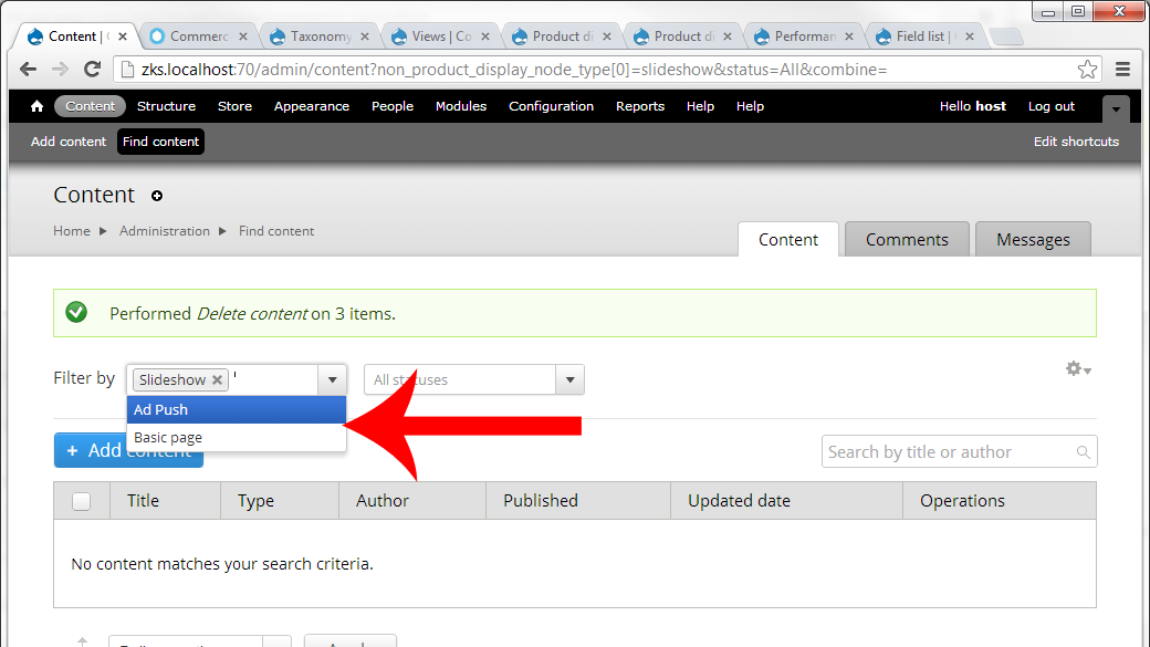 shows reloaded page, tag still there, no way to remove it