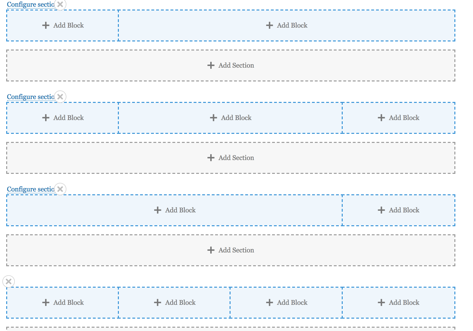 Complex layout using configuration