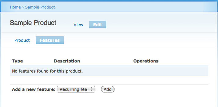 Configuring Product features