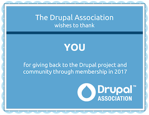 Certificate addressed to You for 2017 membership