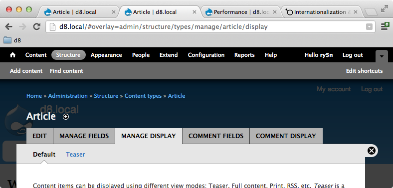 New secondary tabs in the overlay