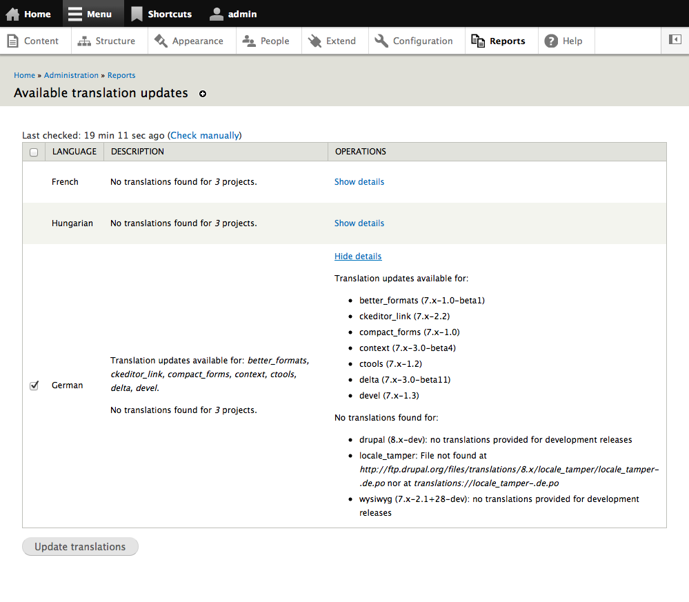 Display interface translation status [1804702]