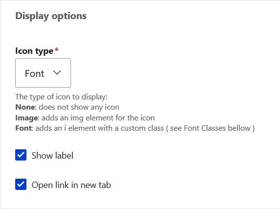 Display options settings form section
