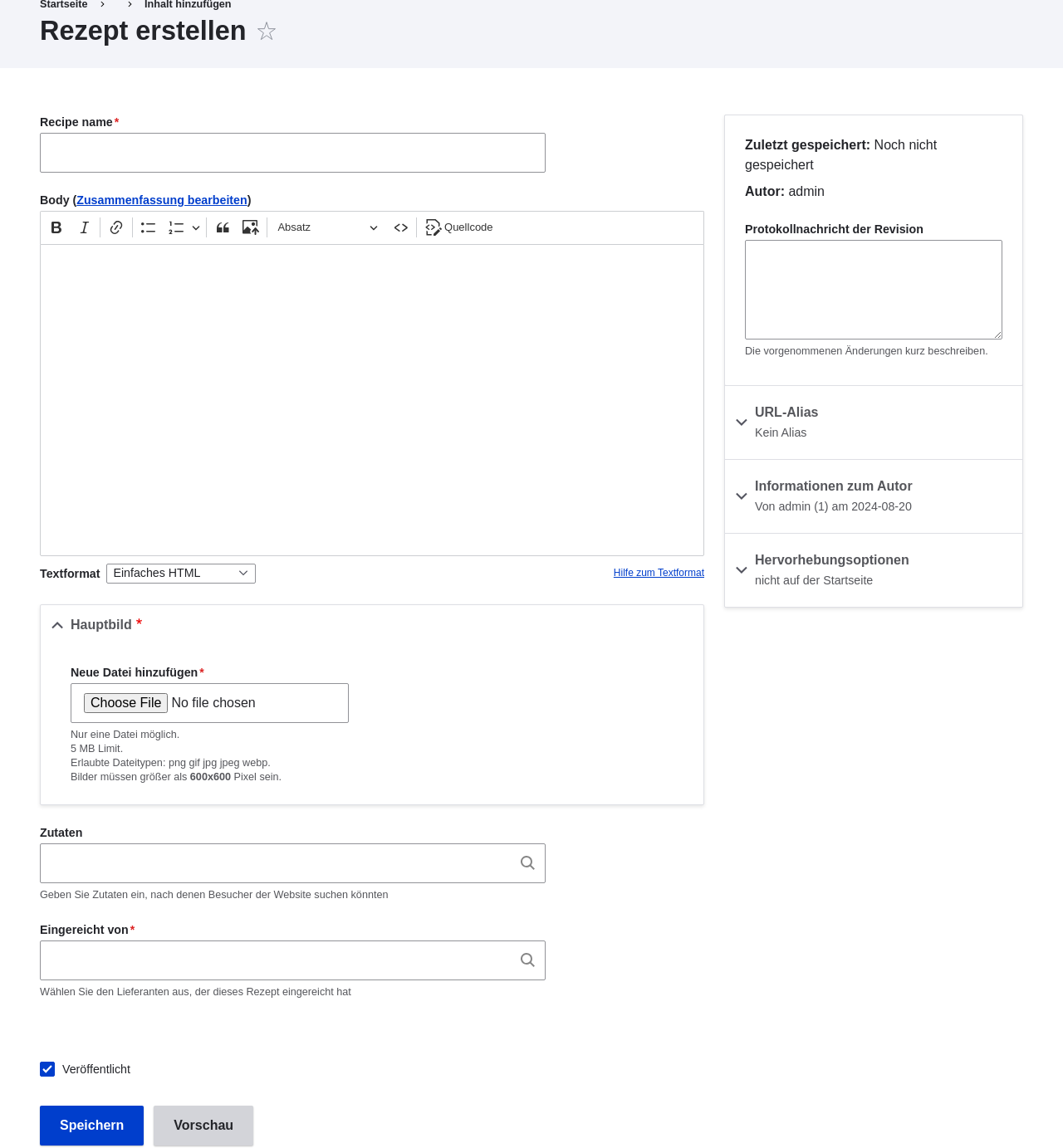 recipe forms