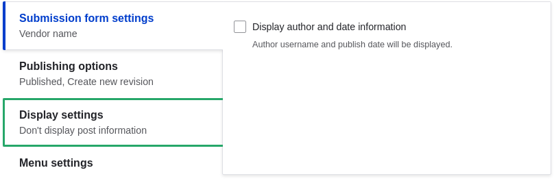 Display settings