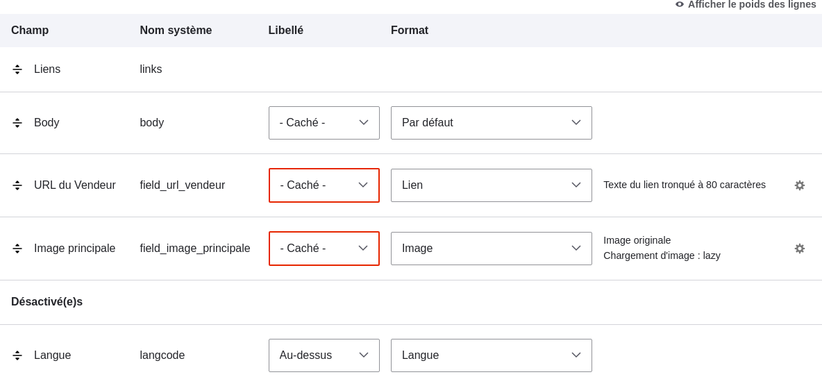 Sélection du titre de l’image principale