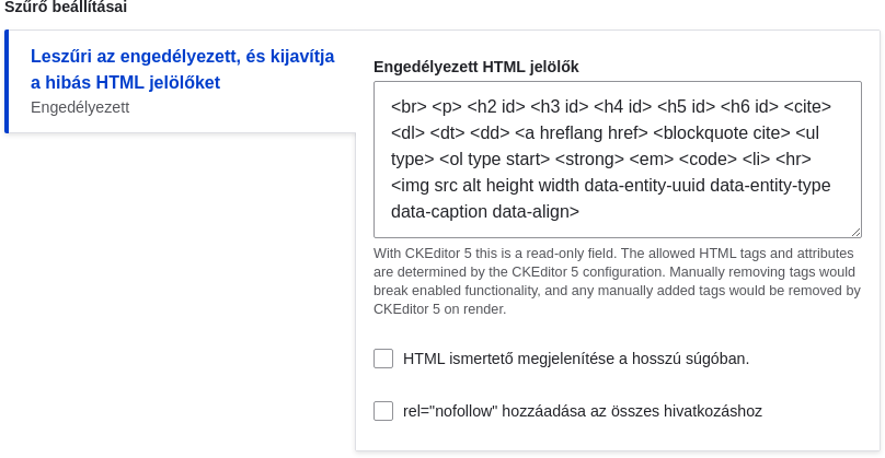HTML-elemek beállítása