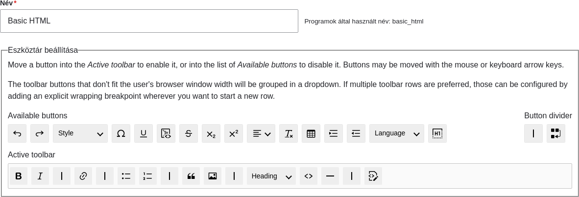A szövegszerkesztő beállítása