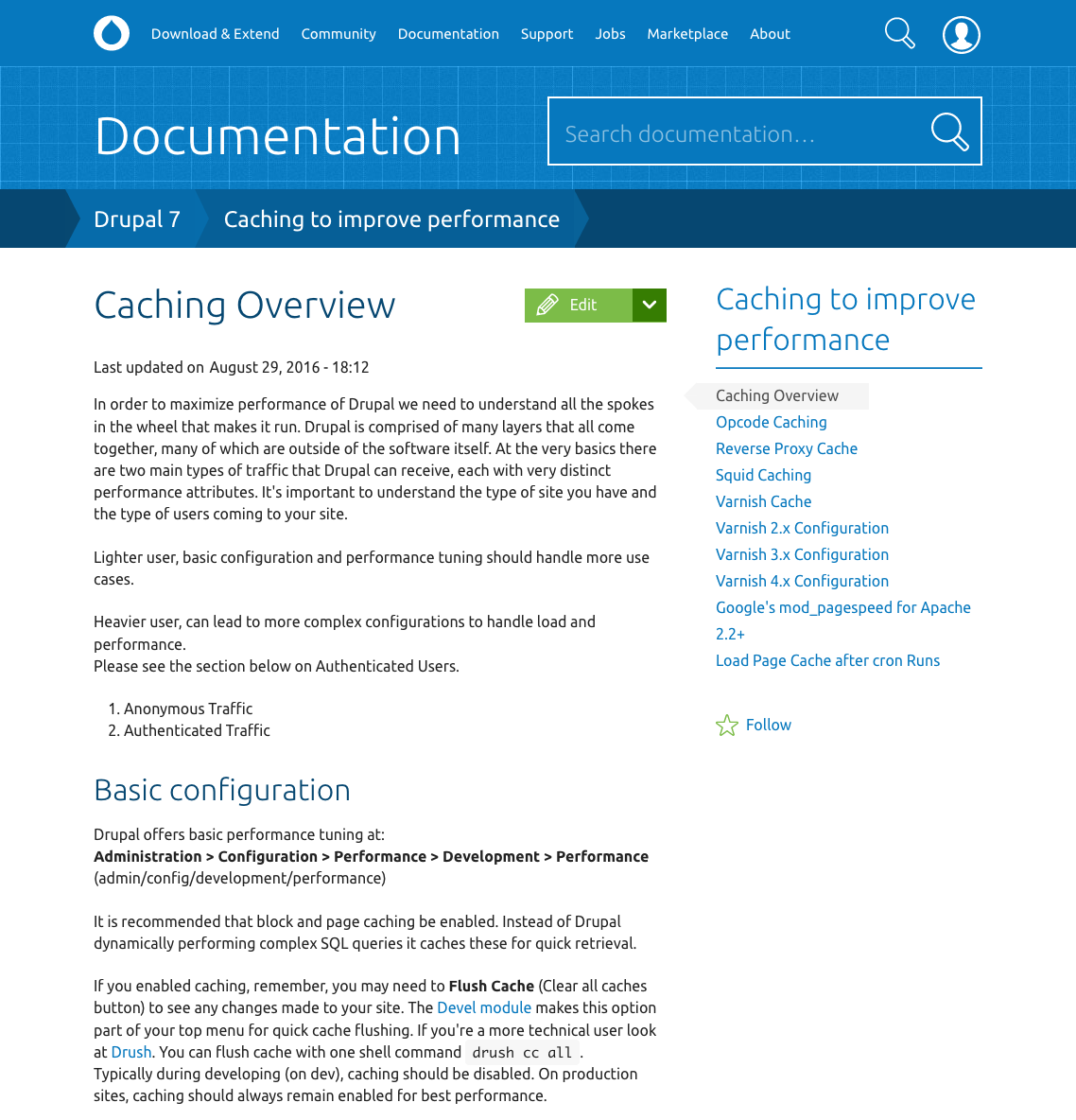 Documentation page screenshot