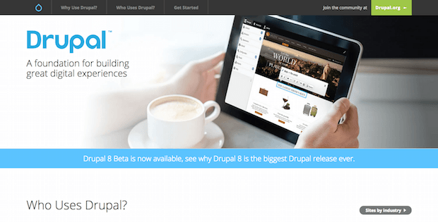 Drupal.com homepage screenshot