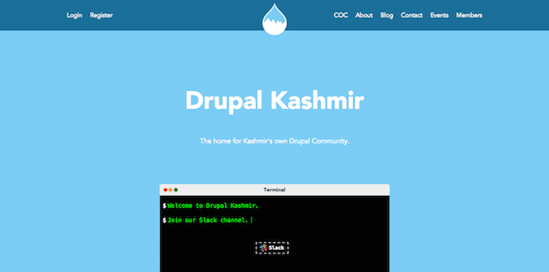 Drupal Kashmir homepage screenshot