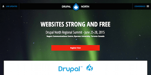 Drupal North homepage screenshot