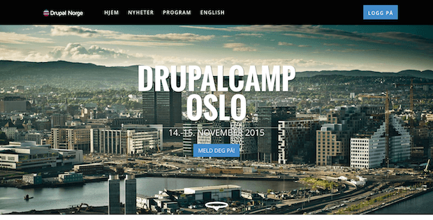 DrupalCamp Oslo homepage screenshot