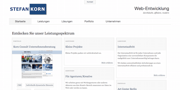 Stefan Korn homepage screenshot