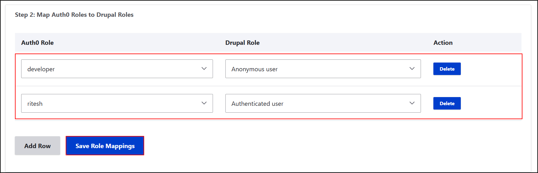 Drupal Auth0 Sync Save Role Mappings