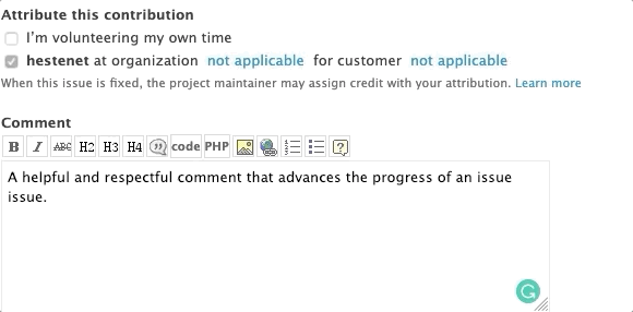 Contribution attribution example