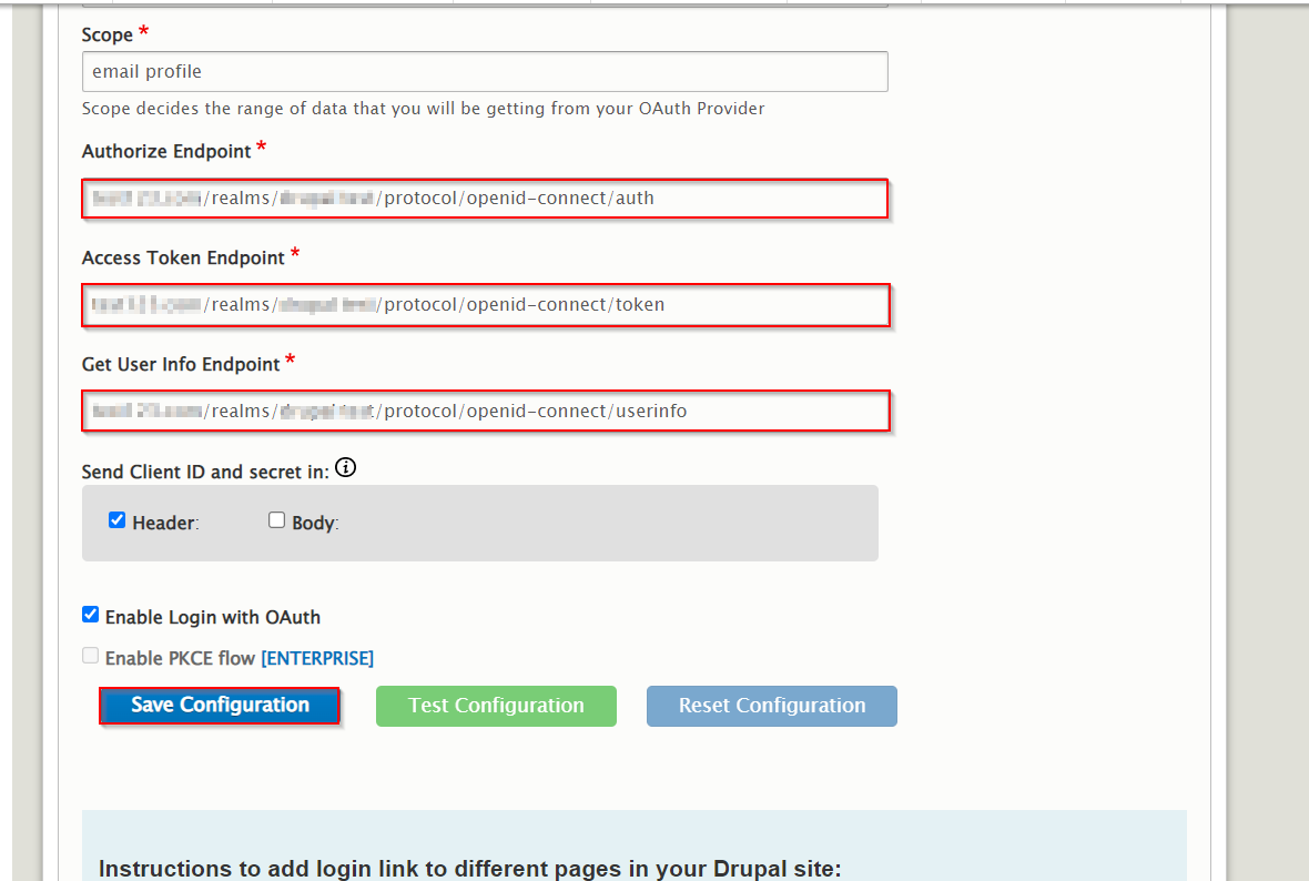 Configure Keycloak as OAuth / OpenID Connect provider for Drupal login