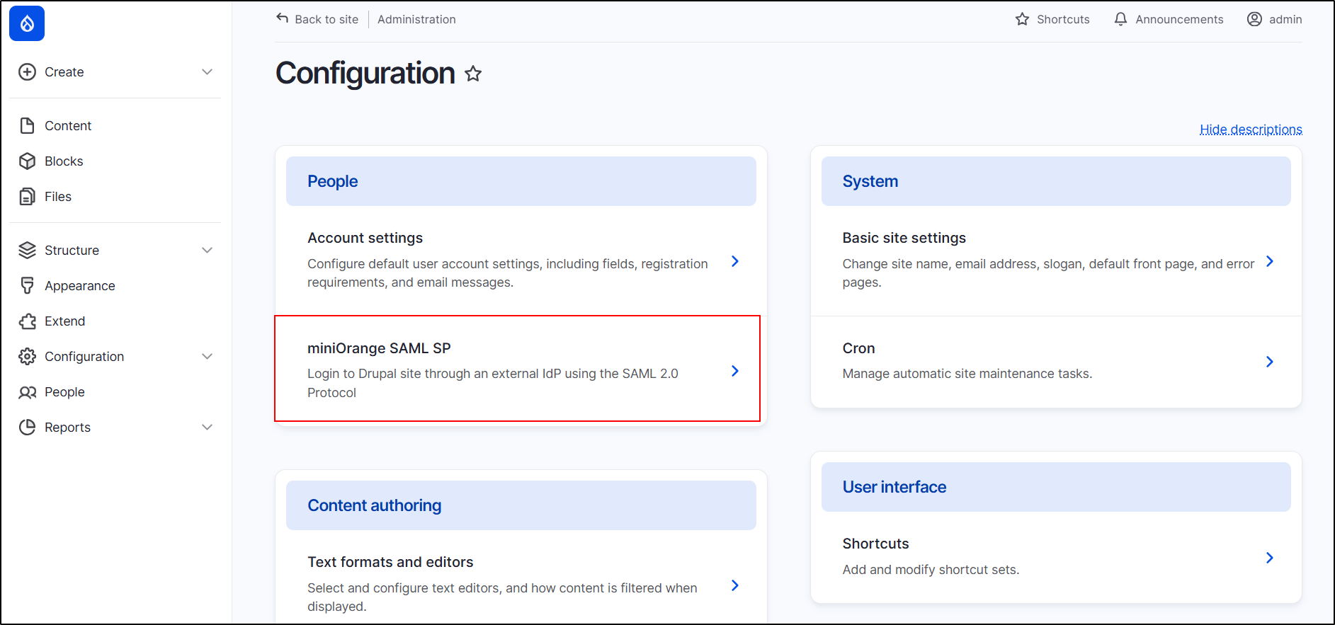 Drupal-Single-Sign-on-Click-on-miniOrange-SAML-Login-Configuration