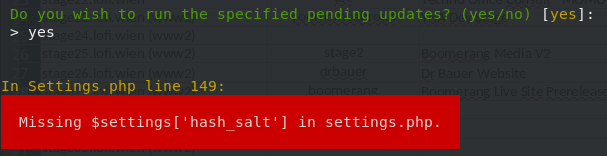 Missing $settings['hash_salt'] in settings.php