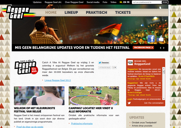 Reggae Geel website sceenshot