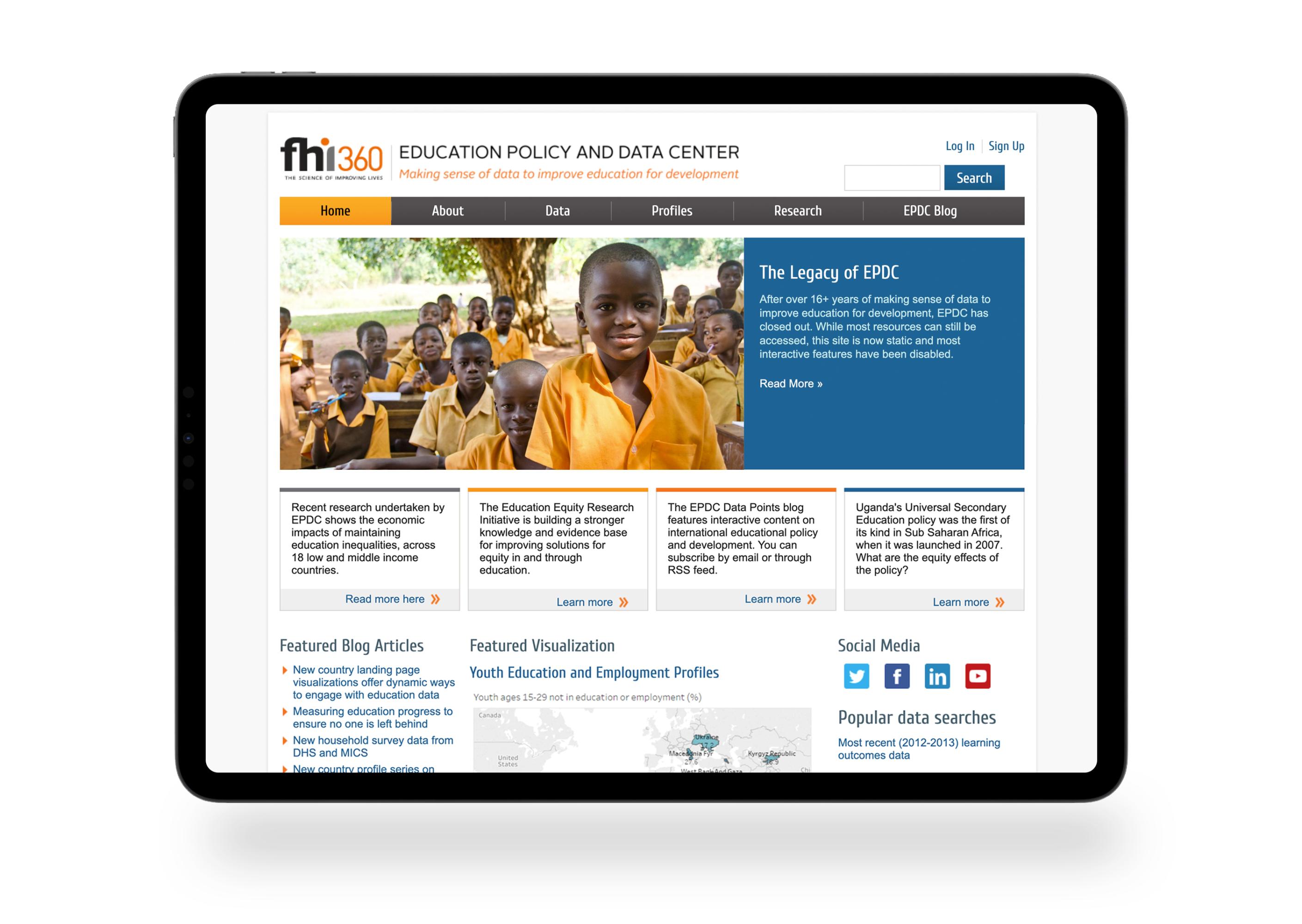 Education Policy and Data Center home page