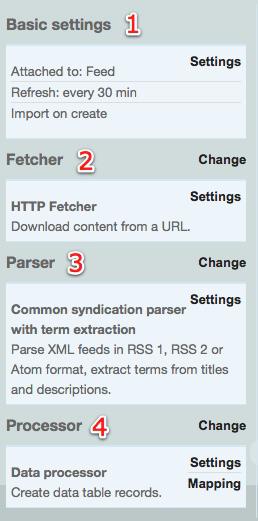 Edit feeds feed configuration