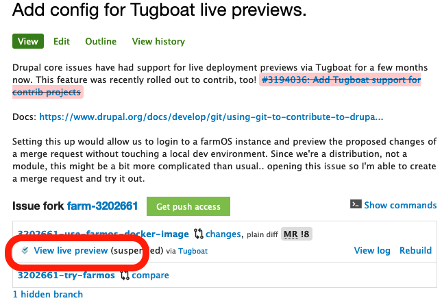 Example of live deploy previews