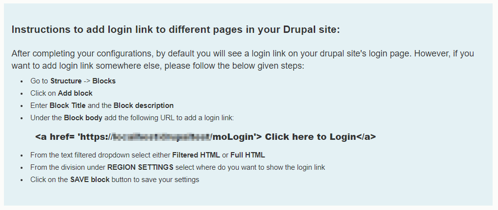 drupal oauth client - go to configure oauth and scroll  the page select your url here