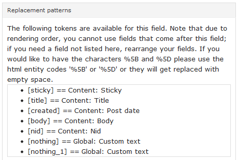 replacement pattern