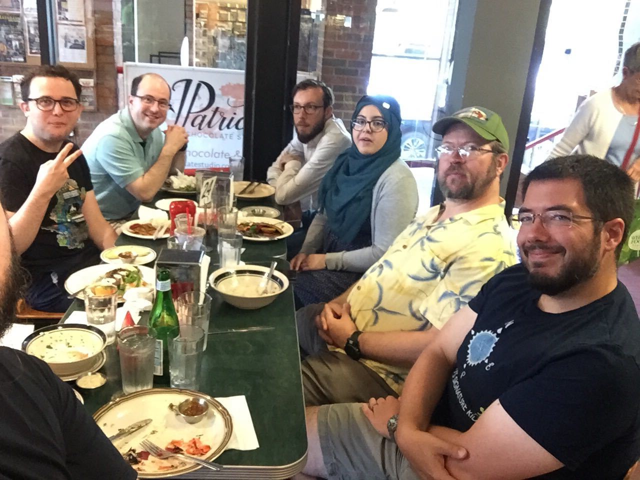 Group of Drupalers enjoy lunch together