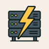 lightning bolt over server rack