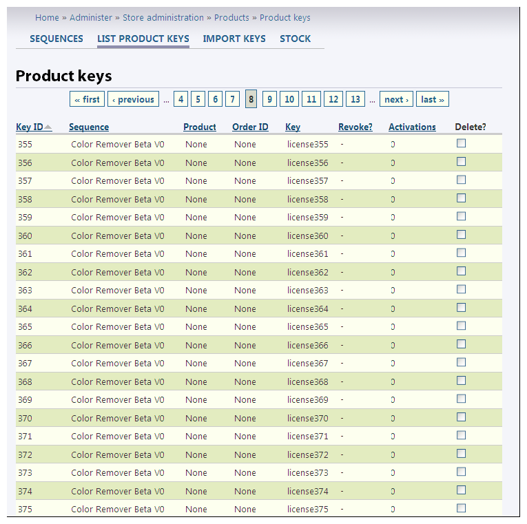 product keys
