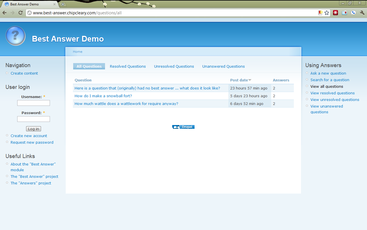 Best Answer  Drupal.org