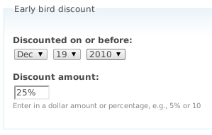 Early Bird discount module