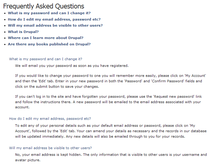Frequently Asked Questions  Drupal.org