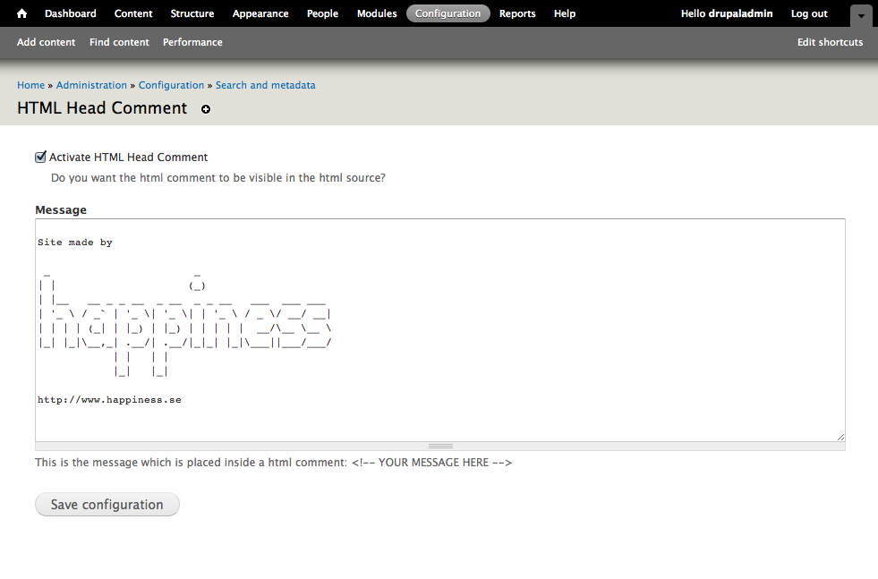 HTML HEAD Comment | Drupal.org