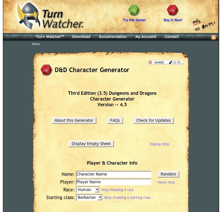 Dungeons dragons 3.5 character generator download