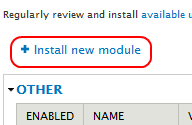upgrade manager icon for installing new modules