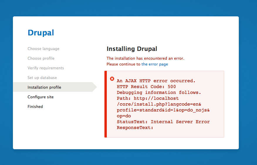 install error