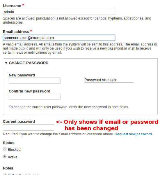 Users Could Not Find The Change Password Fields Drupal Org