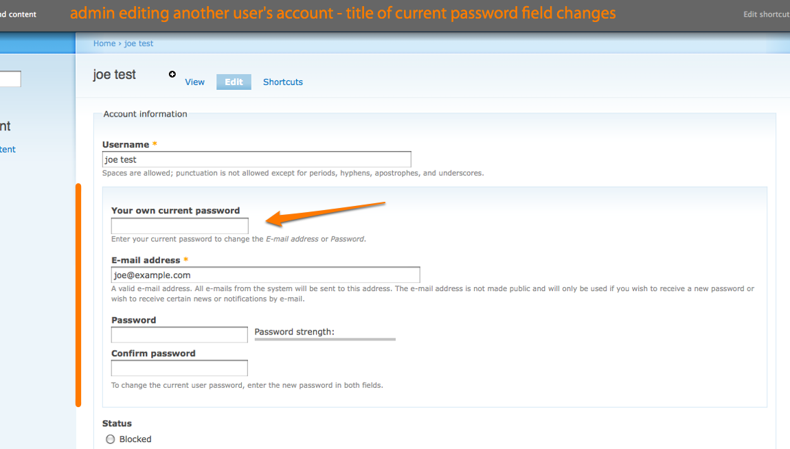 Add Current Password Field To Change Password Form Drupal Org