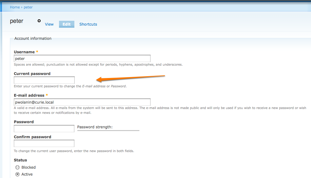 Add Current Password Field To Change Password Form Drupal Org