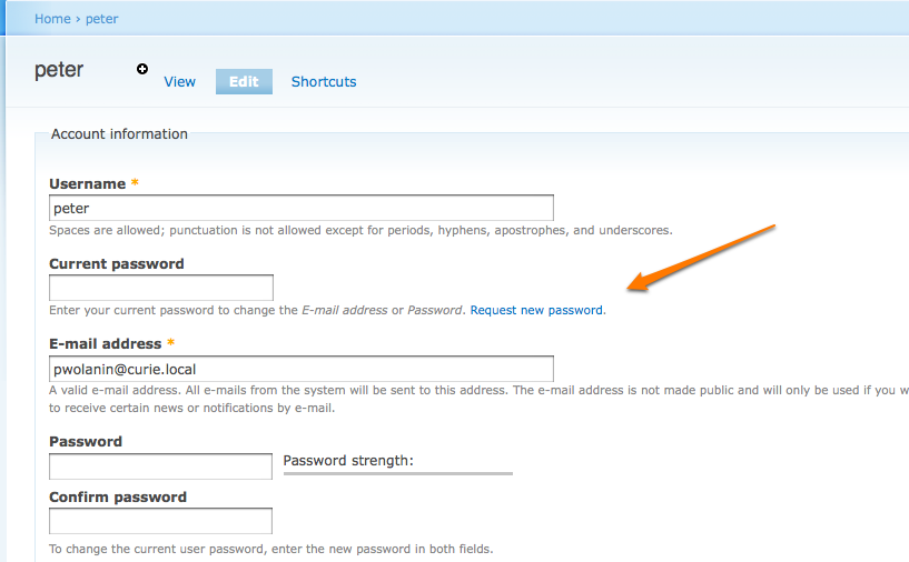 Add Current Password Field To Change Password Form Drupal Org