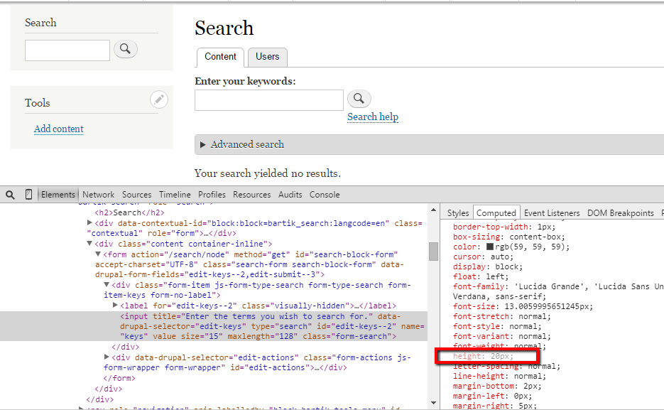 input height in chrome