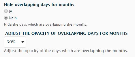 shows the new options in the calendar format settings