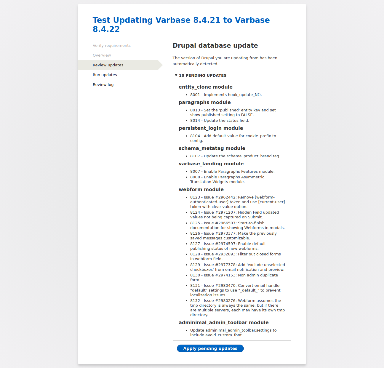 Test Updating Varbase 8.4.21 to Varbase 8.4.22
