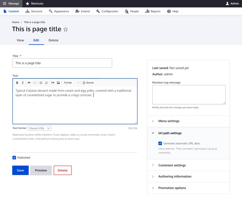 A mockup of a proposed Admin UI for Drupal.org